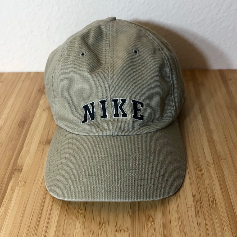 Vintage Nike Hat Cap Tan Adjustable Strap
